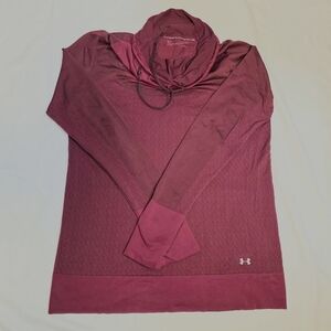 Under Armour Threadborne Hoodie Heatgear Scuba Neck Pink Baselayer Running XL